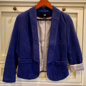 H&M Women’s Cropped Blazer, Dark Navy, US 6 Petite
